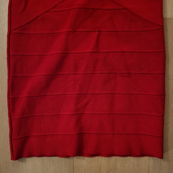 BUFFALO David Bitton bodycon bandage skirt knee length in red 🌹 - Picture 5 of 9